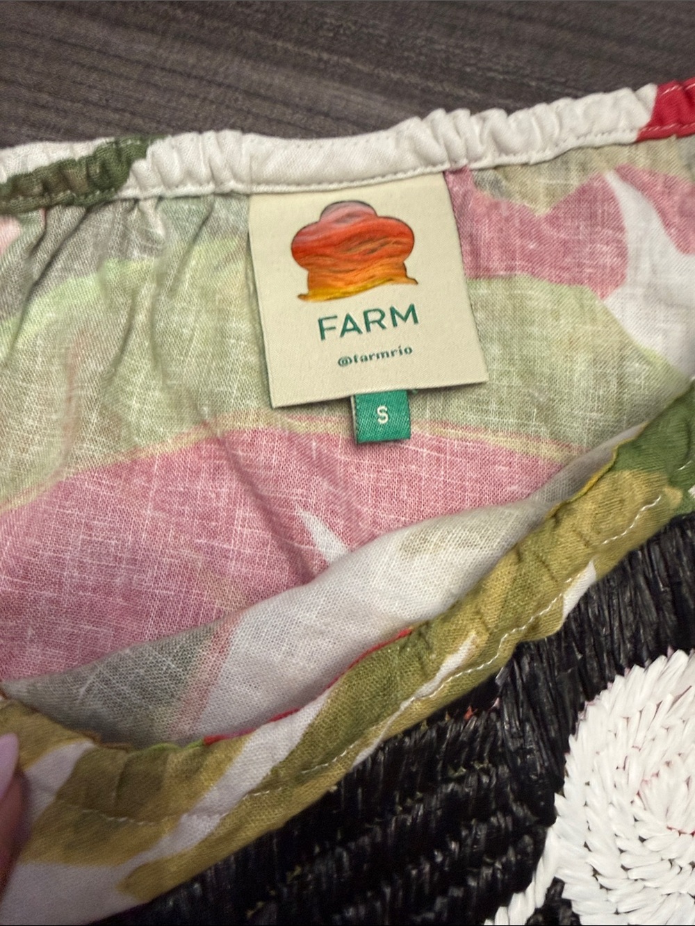 FARM Rio White Tropical Toucan one shoulder Blouse with Red & Green Leaves - Picture 3 of 7